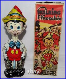 Scarce All Original Boxed Setn. Mint Disney1939 Pinocchio Marx Tin Wind-up Toy