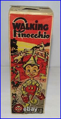 Scarce All Original Boxed Setn. Mint Disney1939 Pinocchio Marx Tin Wind-up Toy