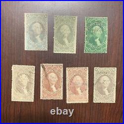 Scarce Collection Of 7 Us Long Revenue Stamps, All High Denominations Lot