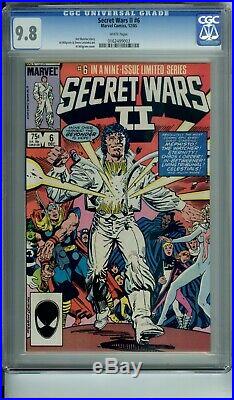 Secret Wars II 1 9 Lot 1 2 3 4 5 6 7 8 9 All Cgc 9.8 White Pgs Limited Series
