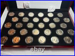 Set Collection Kennedy Halves 1964 2018 PD complete all BU 55 coins Display Case