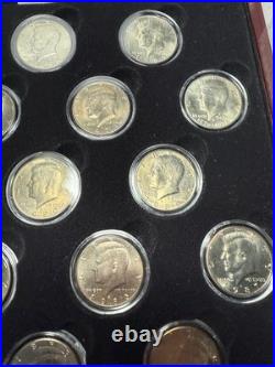 Set Collection Kennedy Halves 1964 2018 PD complete all BU 55 coins Display Case