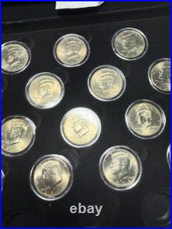 Set Collection Kennedy Halves 1964 2018 PD complete all BU 55 coins Display Case
