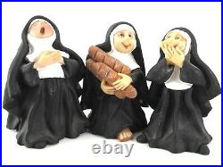 Sister Folk NUN FIGURINES Lot of 10 GN/ Maureen Black & White Habit 1999 Vintage