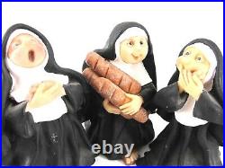 Sister Folk NUN FIGURINES Lot of 10 GN/ Maureen Black & White Habit 1999 Vintage