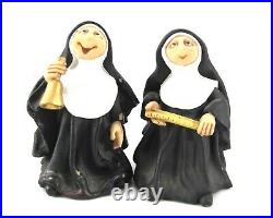 Sister Folk NUN FIGURINES Lot of 10 GN/ Maureen Black & White Habit 1999 Vintage