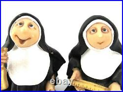 Sister Folk NUN FIGURINES Lot of 10 GN/ Maureen Black & White Habit 1999 Vintage