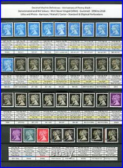 Specialised QE2 Machin Collection all stamps issd 1971 2023 1240+ MNH stamps