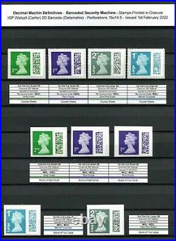 Specialised QE2 Machin Collection all stamps issd 1971 2023 1240+ MNH stamps