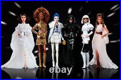 Star Wars Barbie's All 7 In Series. All 7 In Shipper Cartons Mint Chewbacca Inc