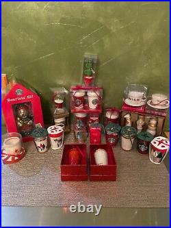 Starbucks Ornaments Lot Of 25- Swarovski, Snow Globe Etc. All Brand New