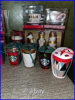 Starbucks Ornaments Lot Of 25- Swarovski, Snow Globe Etc. All Brand New