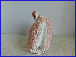 Stunning MV Irish Dresden Figurine Porcelain Lace Lady Madam Butterfly Mint