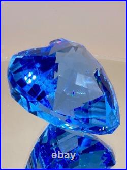 Swarovski Crystal Heart Figurines Lot/3 Love Blue Red Pink Clear NIB Paperweight