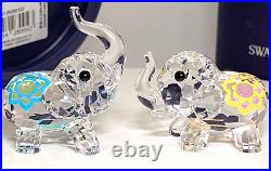 Swarovski LUCKY ELEPHANTS Color Crystal Figurine 5428004 Genuine Mint in Box