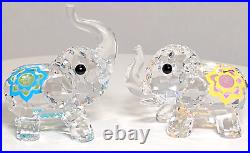 Swarovski LUCKY ELEPHANTS Color Crystal Figurine 5428004 Genuine Mint in Box