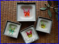 Swarovski Paradise Butterfly Objects, Lot Of 4 + Stand