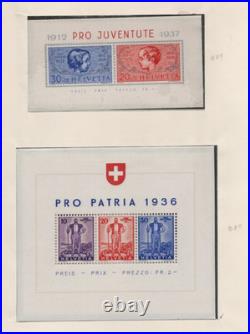 Switzerland 1936-1950 Collection Of 11 Souvenir Sheets All Mint Never Hinged