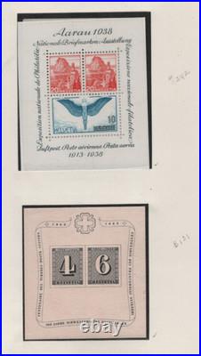 Switzerland 1936-1950 Collection Of 11 Souvenir Sheets All Mint Never Hinged