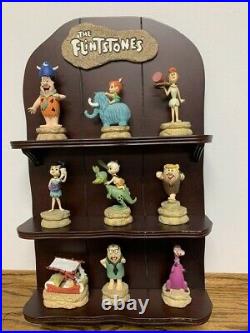 THE FLINTSTONES FRANKLIN MINT COMPLETE SET FIGURINES and DISPLAY SHELF