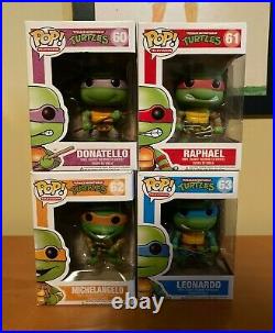 TMNT Lot Of 4 Funko Pop! All 4 Ninja Turtles Vaulted, NOT Mint Michelangelo Raph