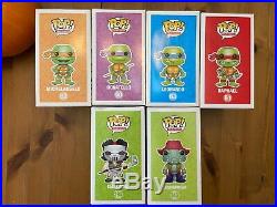 TMNT Lot Of 6 Funko Pop! All 4 Ninja Turtles + Casey Jones and Leather Head