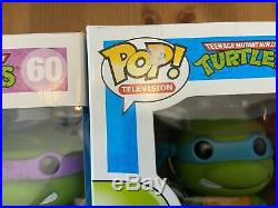 TMNT Lot Of 6 Funko Pop! All 4 Ninja Turtles + Casey Jones and Leather Head