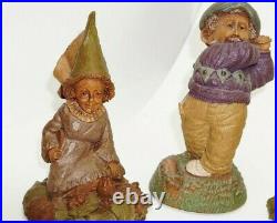 TOM CLARK GNOMES -lot of 7 5 statutes 2 golf animals signed