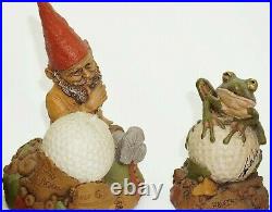 TOM CLARK GNOMES -lot of 7 5 statutes 2 golf animals signed