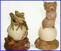 TOM CLARK GNOMES -lot of 7 5 statutes 2 golf animals signed