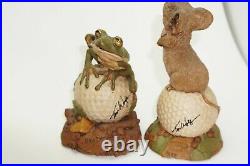 TOM CLARK GNOMES -lot of 7 5 statutes 2 golf animals signed