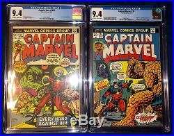 Thanos 1st Appearance Cgc Lot Iron Man 55 + Captain Marvel 25-34 (all Cgc 9.4)