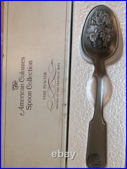 The Official Bicentennial Spoon Collection Franklin Mint Set of All 13 Colonies