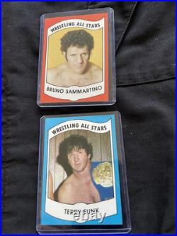Thirty three wrestling all stars card collection lot, 1982 in plastic keepers