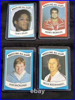 Thirty three wrestling all stars card collection lot, 1982 in plastic keepers