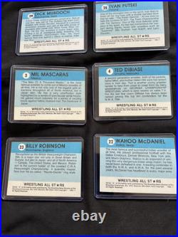 Thirty three wrestling all stars card collection lot, 1982 in plastic keepers