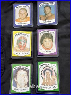 Thirty three wrestling all stars card collection lot, 1982 in plastic keepers Thirty three wrestling all stars card collection lot, 1982 in plastic keepers