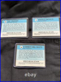 Thirty three wrestling all stars card collection lot, 1982 in plastic keepers Thirty three wrestling all stars card collection lot, 1982 in plastic keepers