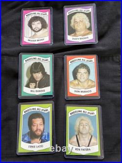 Thirty three wrestling all stars card collection lot, 1982 in plastic keepers