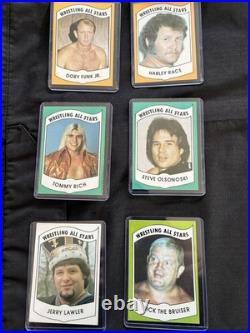 Thirty three wrestling all stars card collection lot, 1982 in plastic keepers