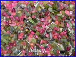 Tourmaline crystal all natural green/red/pink Congo 1/4 pound lot mixed grade