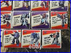 Transformers Action Cards complete set with all cards, stickers. Mint as can be