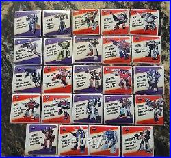 Transformers Action Cards complete set with all cards, stickers. Mint as can be