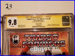 Transformers Till All Are One #1, CGC, 9.8/NM to Mint, Signed by Peter Cullen