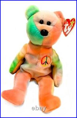 Ty Beanie Baby PEACE BEAR! Original Collectible! All Tag ERRORS MINT! VERY RARE