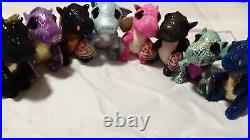 Ty Beanie Boos ALL 8 Dragon Collection, Includes Cylinders + Tag Protectors MINT