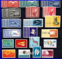 UN 1951-1980s LARGE COLLECTION OF MANY HUNDREDS ALL MINT NEVER HINGED