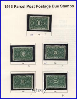 US 1913-1950s COLLECTION OF 34 PARCEL POST & BACK OF BOOK ISSUES ALL MINT