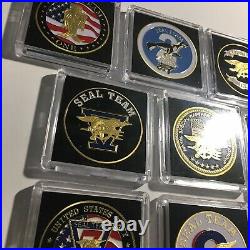 US NAVY SEALS Challenge Coin Set-10 LOT All US Navy Seal Teams w Cases