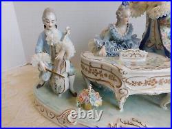 Ultra Large MV Irish Dresden Figurine Porcelain Lace Musical Quartette 14 Mint